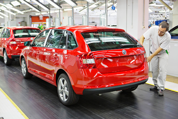 Record 11 miljoen autos SKODA fabriek Mlada Boleslav Rapid