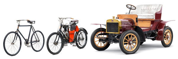 Eerste fiets motorfiets Voiturette A