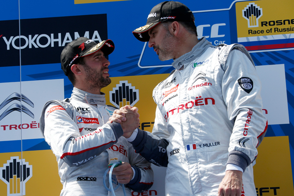 Citroen WTCC Rusland 2015 podium