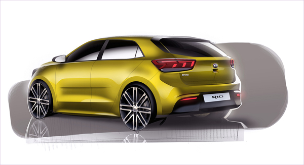 4th Generation Kia Rio Exterior Rear Quarter Rendering