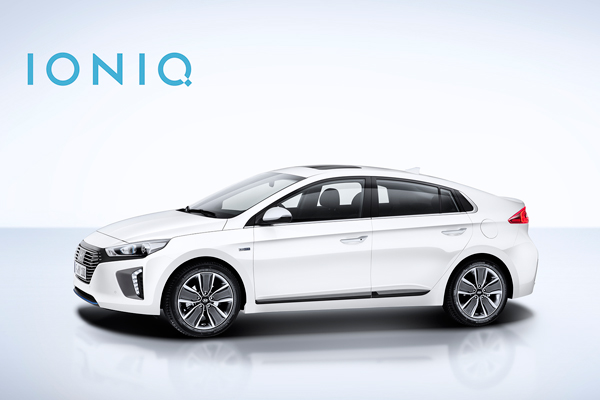 Hyundai IONIQ with Logo side