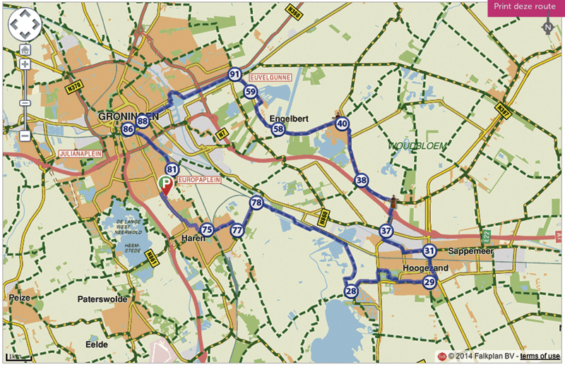 Fietsroute goede doel